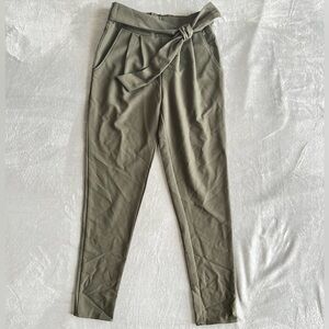Material Girl army Green tie back elastic waistband Dress Pants size XS